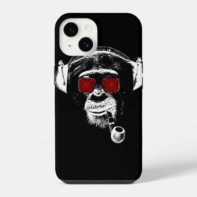 Verrückter Affe iPhone 14 Hülle (Rückseite)