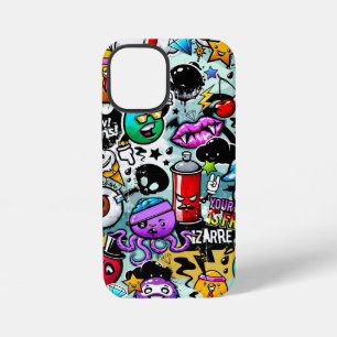Verrückter Aufkleber Totenkopf Lippen Spray Graffi iPhone 12 Mini Hülle