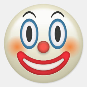 Verrückter Clown Emoji Runder Aufkleber