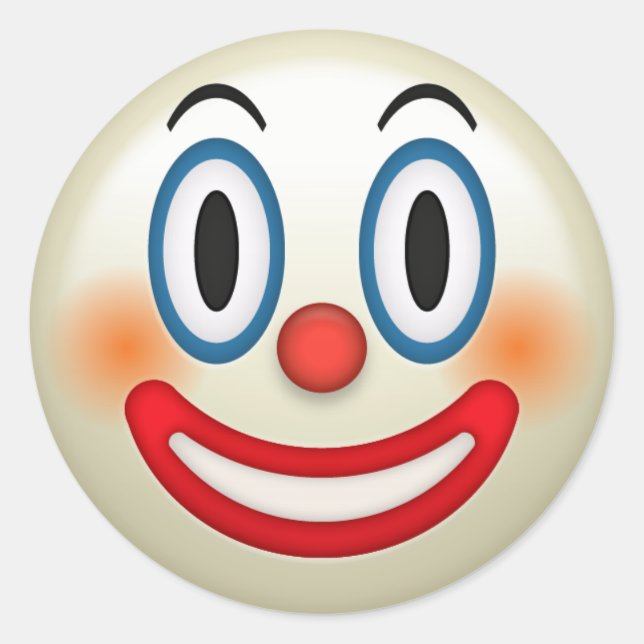 Verrückter Clown Emoji Runder Aufkleber (Vorderseite)