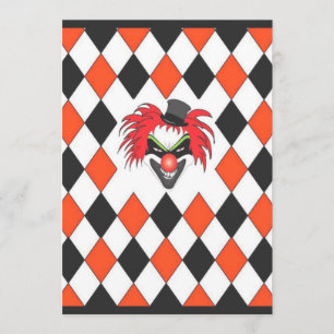 Verrückter Clown Halloween Einladung