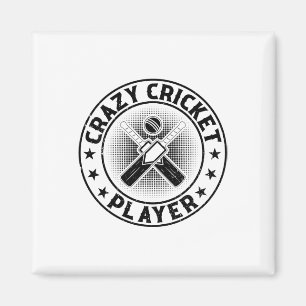 Verrückter Cricket-Spieler - Cricket spielender Cr Magnet