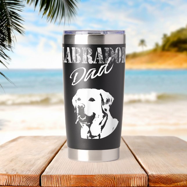 Verrückter Dad eines Labradors Thermobecher (Strand (gedreht))