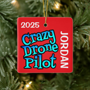 Verrückter Drohnenpilot CUSTOM Keramikornament