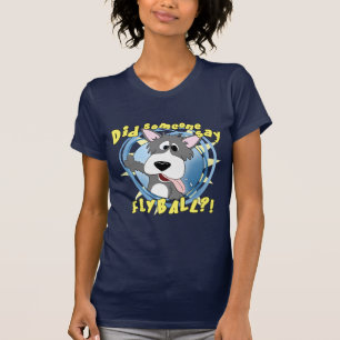 Verrückter Flyball Hundedamen-Dunkelheits-T - T-Shirt