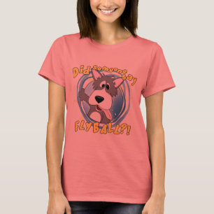 Verrückter Flyball Hundedamen-Wecker-T - Shirt