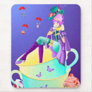 Verrückter Hatter in Teetasse Mousepad