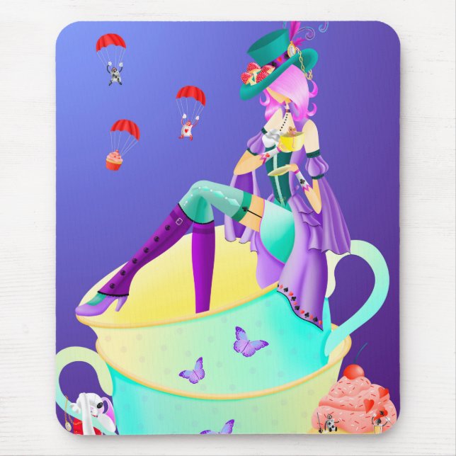 Verrückter Hatter in Teetasse Mousepad (Vorne)