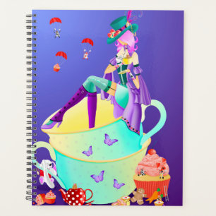 Verrückter Hatter in Teetasse Planer