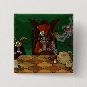 Verrückter Hatters Teeparty Button
