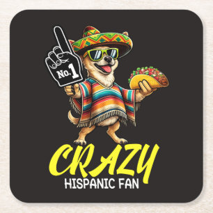 Verrückter hispanischer Fan - Lustiger Chihuahua M Rechteckiger Pappuntersetzer