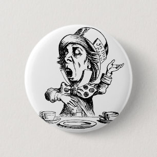 Verrückter Hutmacher Button