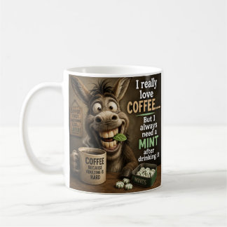 Verrückter kaffeeliebender Esel mit Minze Kaffeetasse