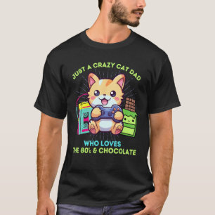 Verrückter Katzenvater, der Gaming-Katzen Schokola T-Shirt