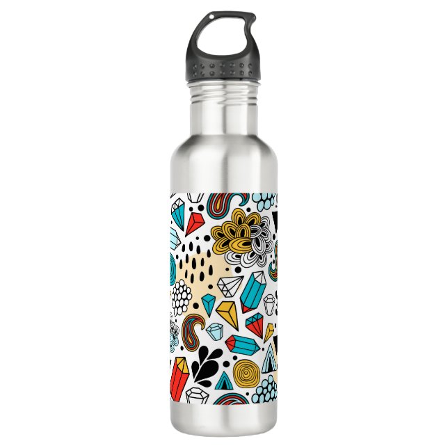 verrückter Kopf Edelstahlflasche (Vorderseite)