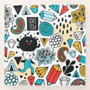 verrückter Kopf Glasuntersetzer