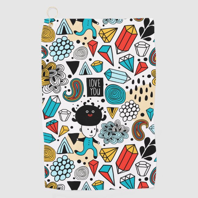 verrückter Kopf Golfhandtuch (Vorderseite)