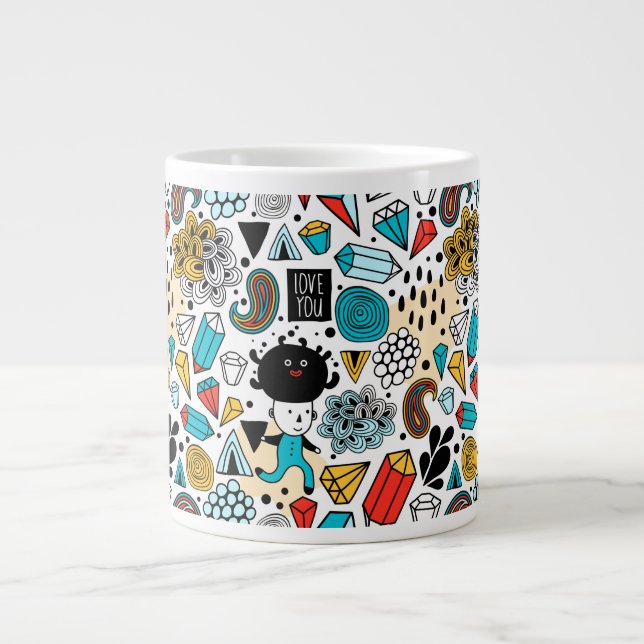 verrückter Kopf Jumbo-Tasse (Vorderseite)