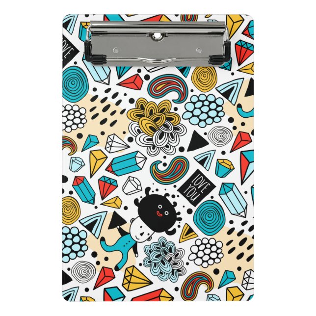 verrückter Kopf Mini Klemmbrett (Vorderseite)