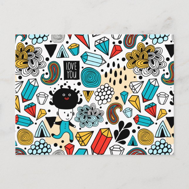 verrückter Kopf Postkarte (Vorderseite)