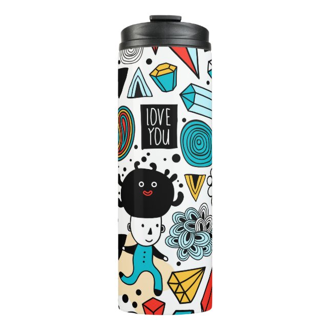 verrückter Kopf Thermosbecher (Vorderseite)