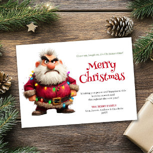 Verrückter, mürrischer Weihnachtsmann digitale Wei Feiertagskarte