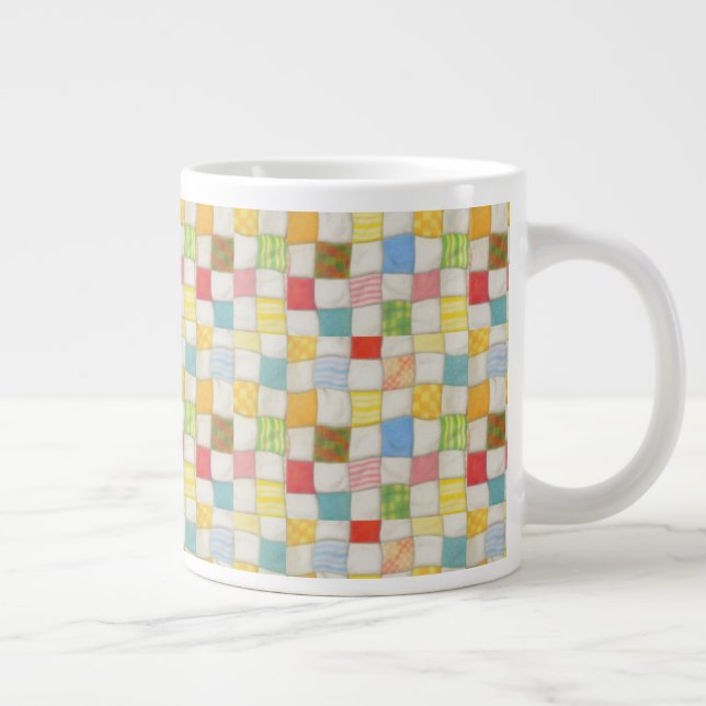 VERRÜCKTER PATCHWORK-GROßER BECHER Jumbo-Tasse (Rechts)