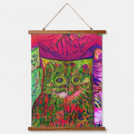 verrückter psychedelischer Kool Katz 22 Wandteppich Mit Holzrahmen