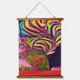 verrückter psychedelischer Kool Katz 7 Wandteppich Mit Holzrahmen