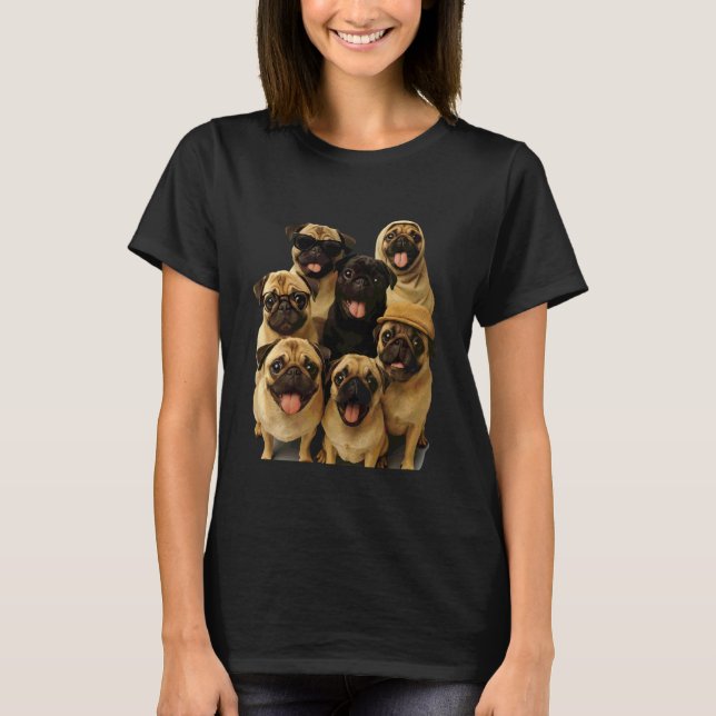 Verrückter Pug T-Shirt (Vorderseite)