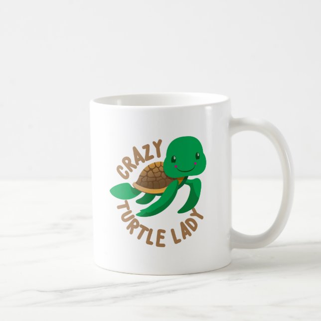 verrückter Schildkrötedamenkreis Kaffeetasse (Rechts)