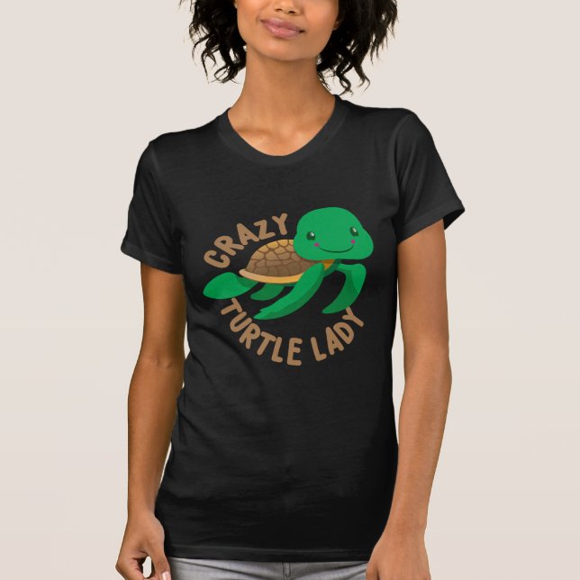 verrückter Schildkrötedamenkreis T-Shirt (Vorderseite)