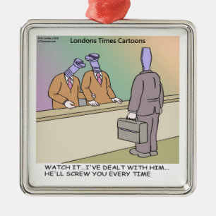 Verrückter Verkäufer von Rick London Lustig Silbernes Ornament