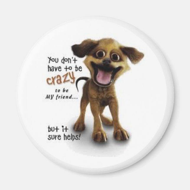 verrückter Welpe Magnet (Vorne)