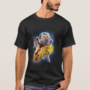 Verrückter Weltraum-Taco-Katze Lustiger Cinco De M T-Shirt