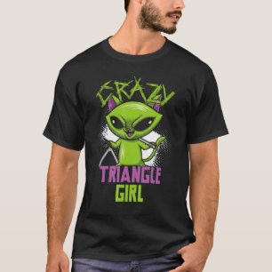 Verrücktes Dreieckmädchen    Katze  Musikinstrumen T-Shirt