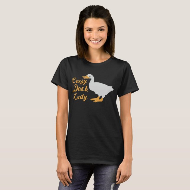 Verrücktes Enten-Damen-Shirt T-Shirt (Vorne ganz)