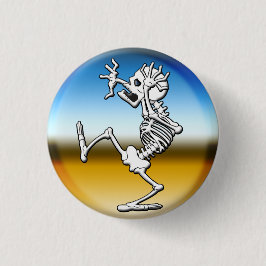 Verrücktes Halloween-Skelett Button