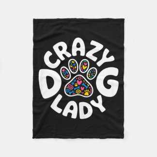 Verrücktes-Hunde-Dame-Shirt lustige Frauen Kinder Fleecedecke