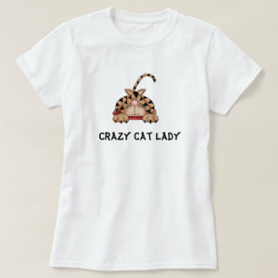 Verrücktes Katzen-Dament-shirt T-Shirt
