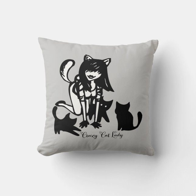 Verrücktes Kissen Katzen-Damen-Wurf (Vorderseite)