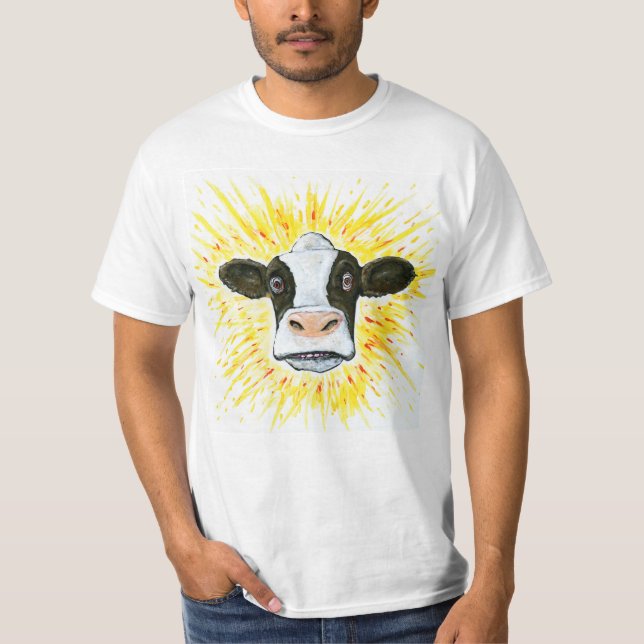 Verrücktes Kuh-Gesicht T-Shirt (Vorderseite)