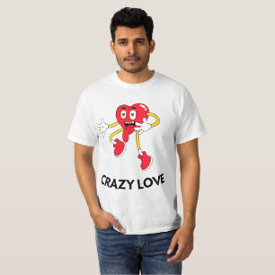 Verrücktes Liebesherz Maskottchen Herren T-Shirt  
