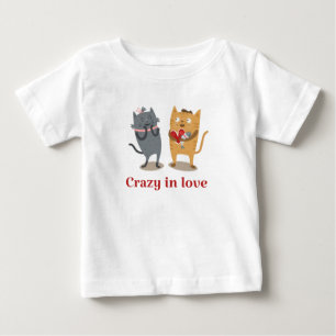 Verrücktes Liebespaar Katzen Baby T-shirt