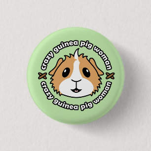 Verrücktes Meerschweinchen-Frauen-Knopf-Abzeichen Button