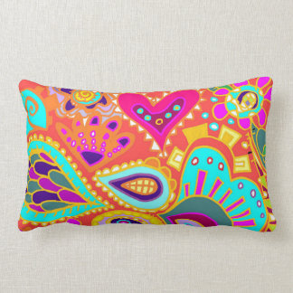 Verrücktes Paisley-doppelseitiges lumbales Orange Lendenkissen