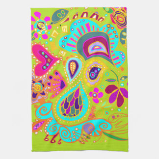 Verrücktes Paisley-Tuch in LIMONEM Grünem, rosa, Handtuch