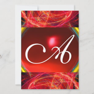 VERRÜCKTES PHOTON-MONOGRAMM rot schwarz pink Einladung