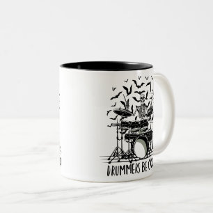 Verrücktes Schlagzeug-Skelett-Design Zweifarbige Tasse