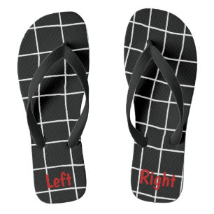 Verrücktes Schwarz Weiß Gitter Unisex Flip Flops